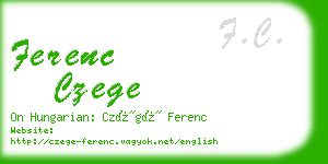 ferenc czege business card